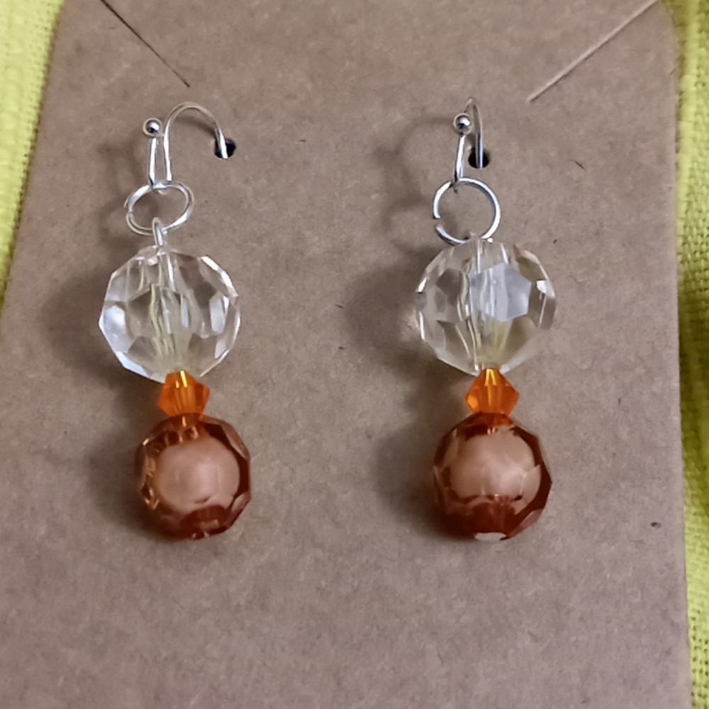 Hand Crafted crystal dangling statement earrings